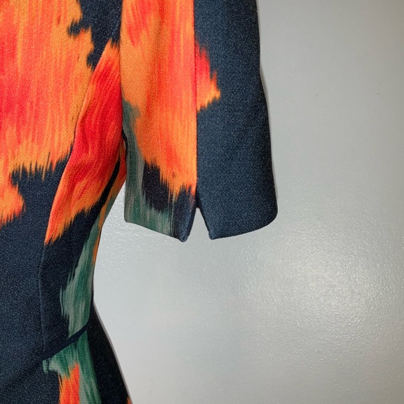 McGinn by Anthropologie Orange A-Line Puff Sleeve Midi Dress - Picture 5 of 12